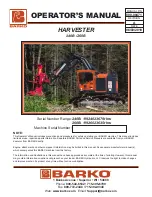 Preview for 1 page of Barko HARVESTER 240B Operator'S Manual