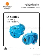 Barmesa Pumps IA Series Installation, Operation & Maintenance Manual предпросмотр