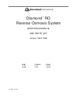 Предварительный просмотр 1 страницы Barnstead International DIamond 1265 Series Operating Manual And Parts List