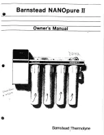 Barnstead|Thermolyne NANOpure II Owner'S Manual preview