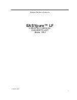 Barnstead EASYpure LF Operation Manual And Parts List preview