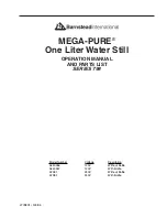 Barnstead Mega-Pure Series 798 Operation Manual And Parts List preview