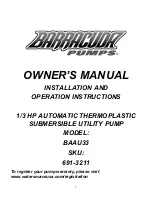 Barracuda PUMPS BAAU33 Owner'S Manual preview