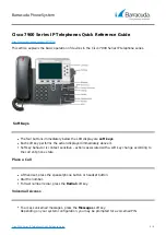 Предварительный просмотр 1 страницы Barracuda Cisco 7900 Series Quick Reference Manual