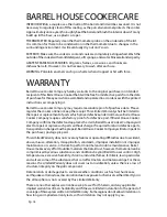 Предварительный просмотр 18 страницы BarrelHouse 18C Owner'S Manual & Assembly Instructions