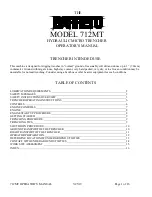 Preview for 1 page of Barreto 712MTH Operator'S Manual