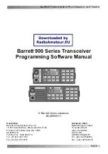 Barrett 900 Series Programming Software Manual preview