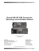 Barrett 950 HF SSB Operating And Installation Manual предпросмотр