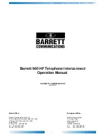 Preview for 1 page of Barrett 960 HF Operation Manual