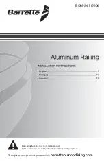 Preview for 1 page of Barrette Aluminium Railing Installation Instructions Manual