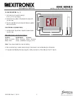 Предварительный просмотр 2 страницы BARRON EXITRONIX 400E Series Installation Instructions