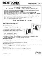 Preview for 1 page of BARRON EXITRONIX 500E Series Installation Instructions