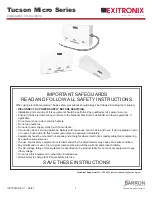 Предварительный просмотр 1 страницы BARRON EXITRONIX Tucson Micro Series Installation Instructions Manual