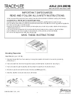 Preview for 1 page of BARRON TRACE-LITE AXL2 Installation Instructions