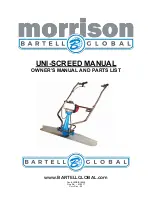Bartell Global Morrison UNI-SCREED Owner'S Manual And Parts List preview