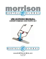 Предварительный просмотр 1 страницы Bartell Global Morrison UNI-SCREED Owner'S Manual And Parts List