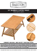 Preview for 1 page of Barton 38” BAMBOO COFFEE TABLE 90073 Owner'S Manual And Safety Instructions