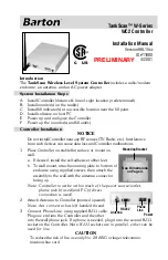 Preview for 1 page of Barton TankScan W-Series Installation Manual