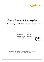 Bartscher e-8p-s2 Instructions For Installation, Use And Maintenance Manual preview