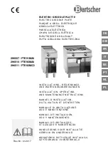 Preview for 1 page of Bartscher FTE91MA0 Installation, Operating And Maintenance Instructions