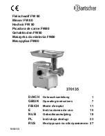 Bartscher FW 80 Operating Instructions preview