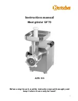 Preview for 1 page of Bartscher GF 70 Instruction Manual