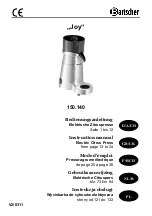 Bartscher Joy 150.140 Instruction Manual preview