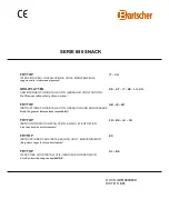 Preview for 1 page of Bartscher SERIE 650 SNACK Instructions For Installation, Operation And Service