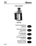 Bartscher Top Juicer 150.145 Instruction Manual preview