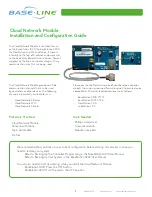 Предварительный просмотр 1 страницы Base Line Cloud Network BL-CLOUD-WFE Installation And Configuration Manual