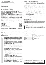 BASETech 1425991 Operating Instructions предпросмотр