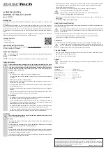 Предварительный просмотр 2 страницы BASETech 1456297 Operating Instructions