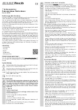 Предварительный просмотр 1 страницы BASETech 1463700 Operating Instructions Manual