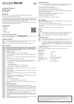 Предварительный просмотр 2 страницы BASETech 1761036 Operating Instructions