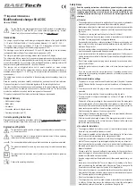 Preview for 1 page of BASETech 2138452 Important Informations