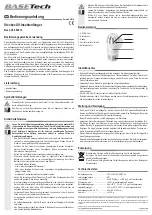 Предварительный просмотр 1 страницы BASETech 684913 Operating Instructions