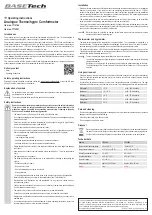 Preview for 2 page of BASETech BT-TH130A Operating Instructions