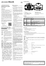 Предварительный просмотр 2 страницы BASETech BT10 Operating Instructions