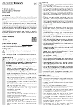 Preview for 7 page of BASETech BTL-100 Operating Instructions Manual