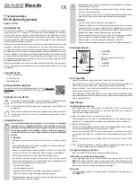 Preview for 7 page of BASETech E0130 Operating Instructions Manual