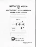 Basler BE1-79 Instruction Manual preview