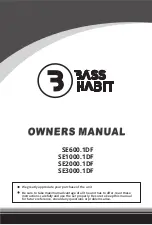 Bass Habit SE1000.1DF Owner'S Manual предпросмотр