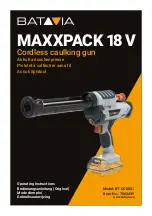 Preview for 1 page of Batavia MAXXPACK BT-CCG001 Operating Instructions Manual