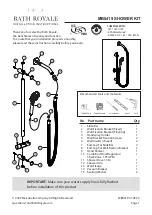 Bath Royale MB0419 Installation Instructions Manual preview