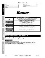 Предварительный просмотр 2 страницы Bauer 1632E-B Owner'S Manual & Safety Instructions