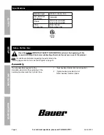 Предварительный просмотр 8 страницы Bauer 1632E-B Owner'S Manual & Safety Instructions