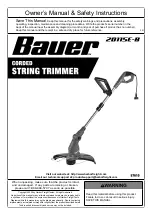 Bauer 20115E-B Owner'S Manual & Safety Instructions preview