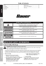 Preview for 2 page of Bauer 20191C-B Instruction Manual