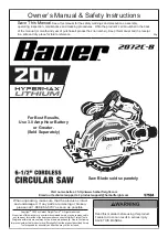 Bauer 2072C-B Owner'S Manual & Safety Instructions preview