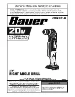 Preview for 1 page of Bauer 20V Hypermax Lithium 1895C-B Owner'S Manual